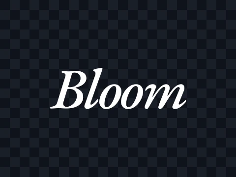 Bloom Bloom Wordmark White Dark SVG