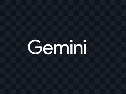 Gemini Google Gemini Wordmark White Dark PNG