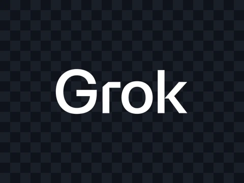 Grok Grok Wordmark White Dark PNG