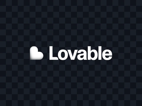 Lovable Lovable Logo White Dark PNG