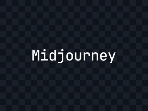 Midjourney Midjourney Wordmark White Dark PNG