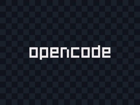 OpenCode OpenCode Wordmark Colored Dark SVG