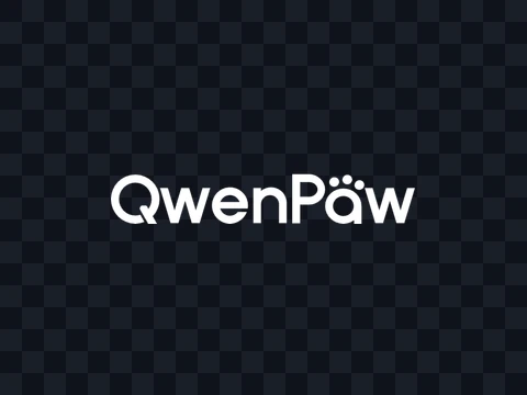 QwenPaw QwenPaw Logo White Dark PNG