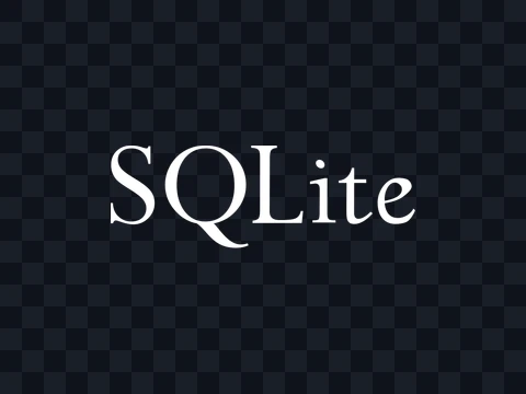 SQLite SQLite Wordmark White Dark PNG